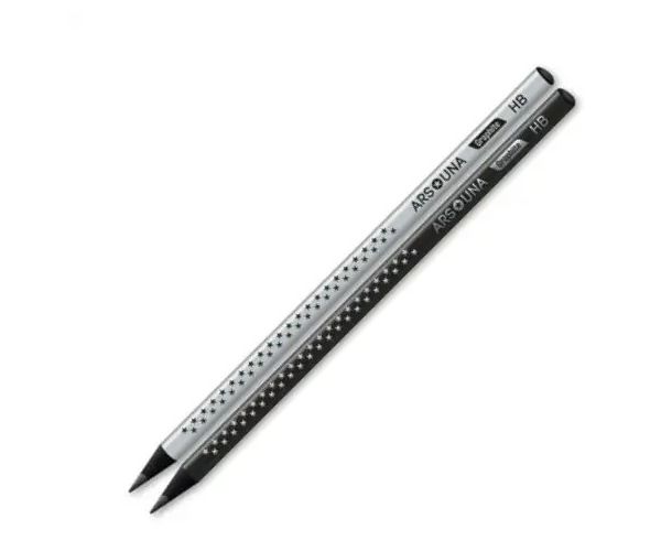 Ars Una: Trojhranná grafitová ceruzka z čierneho dreva s hviezdičkovým vzorom - rôzne varianty