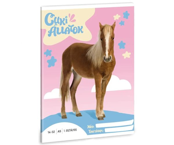 Ars Una: Roztomilé zvieratká - Palomino Pony 1. trieda linajkový zošit A/5