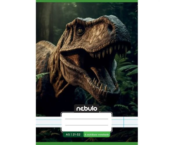 Nebulo: Zošit s motívom T-Rexa pre 4. ročník, linajkový, formát A5, 21-32