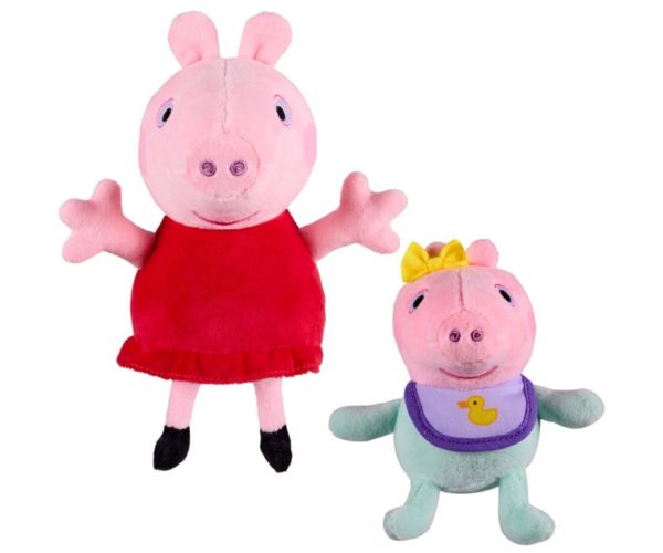 Peppa prasiatko a Evie 2-dielna plyšová figúrka sada