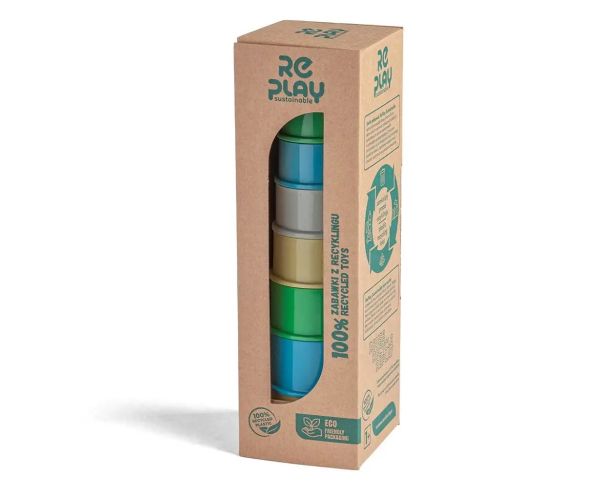 RePlay Recyklovaná 8-dielna hračka na stavbu pyramídy