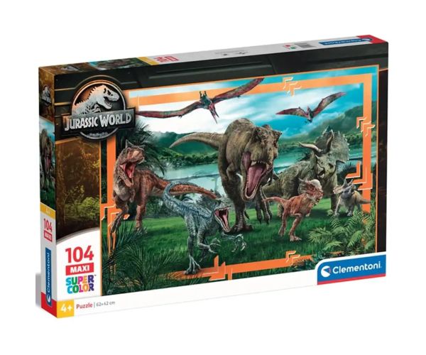 Jurassic World: Nadvláda dinosaurov 104-dielna maxi supercolor puzzle - Clementoni