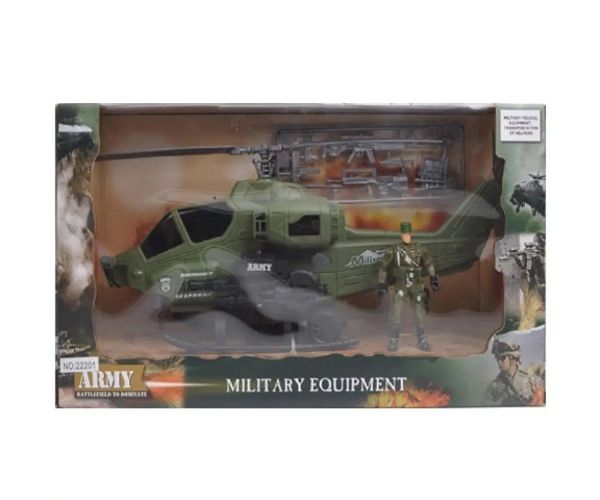 Army vojenský vrtuľník s figúrkou