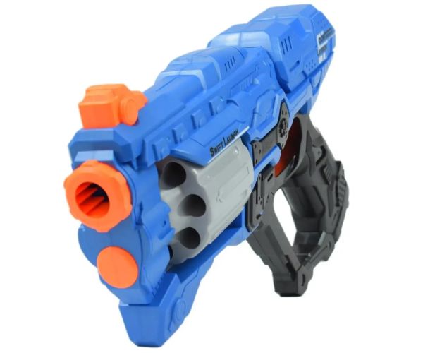 Swift Launcher: Manuálna zbraň s otočným zásobníkom, nábojmi a terčom 32cm
