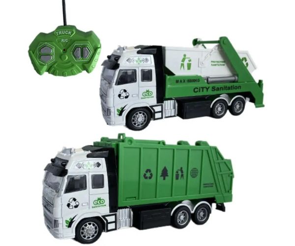 RC auto na prepravu odpadu alebo kontajnerov na diaľkové ovládanie so svetlom 27MHz 1/36 20cm v dvoc