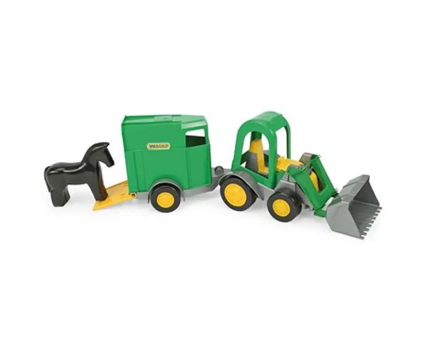 Traktor s čelným nakladačom a prívesom 41cm - Wader