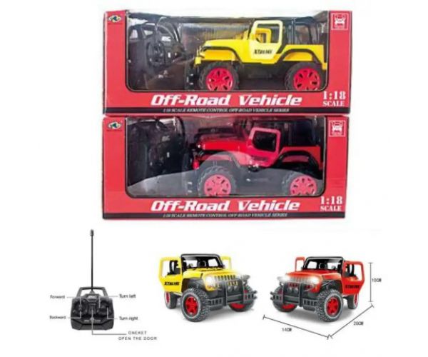 RC Jeep Wrangler diaľkovo ovládané terénne vozidlo v dvoch farebných variantoch 1/18