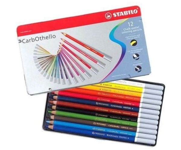 Stabilo: CarbOthello 12 dielny set farebných ceruziek v kovovej krabici