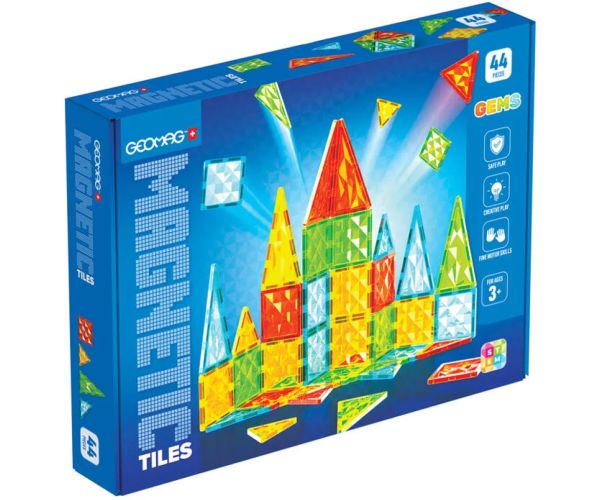 Geomag Magnetic Tiles Gems magnetické stavebné hry 44ks