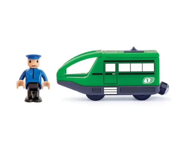 Modern zelená elektrická lokomotíva - Woodyland
