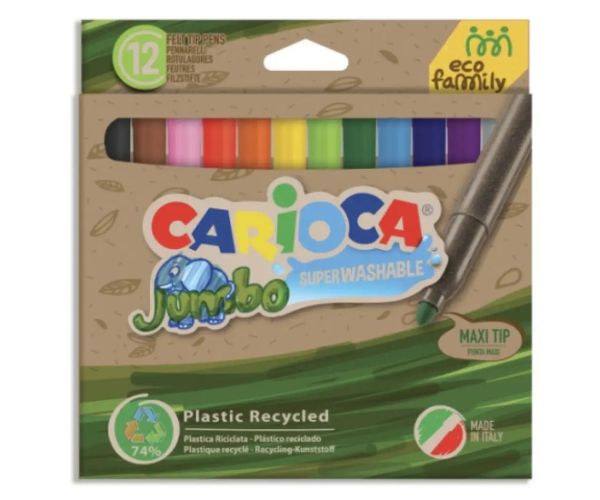 Eco Family Jumbo 12 dielny set farebných fixiek - Carioca