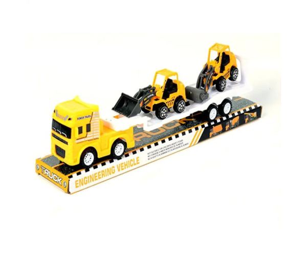 Stavebný kamión s 2 pracovnými strojmi