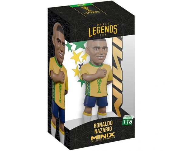 Futbalista akčná figúrka, 12 cm - Svetový pohár Legenda Brazília Ronaldo v dresu č. 9