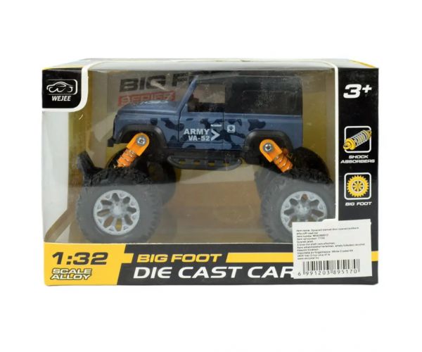 Big Foot Series: Terénne vozidlo Offroad so zotrvačníkom a gumovými pneumatikami 13 cm