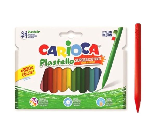 Carioca: Plastello set voskoviek s trvanlivými farbami 24 ks