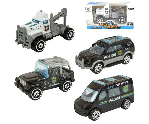 World of Trucks: Policajné autíčka v rôznych variantoch 7cm