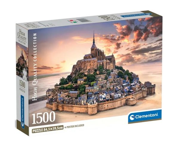 Mont Saint-Michel pri západe slnka 1500ks HQC kompaktný puzzle - Clementoni