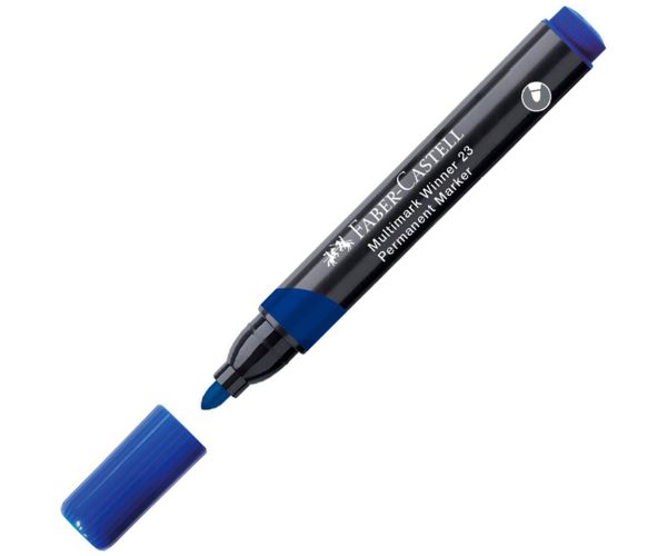 Faber-Castell: Permanentný marker modrý alkoholový fix s guľatým hrotom