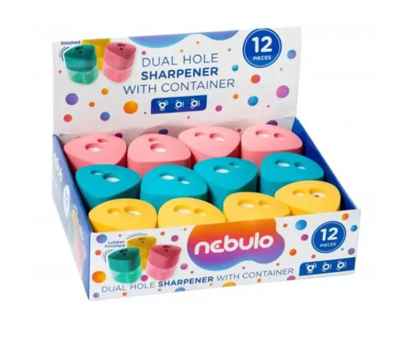 Nebulo: Strúhadlo s dvomi dierami a nádržou, rôzne druhy