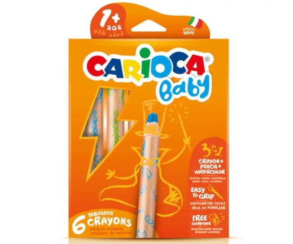 Carioca: 3 v 1 detská voskovka 6ks sada