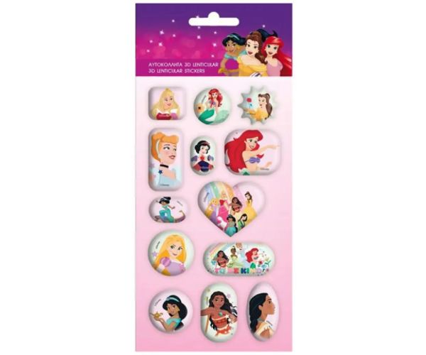 Disney: Disney Princess 13-dielny set hologrmových 3D nálepiek
