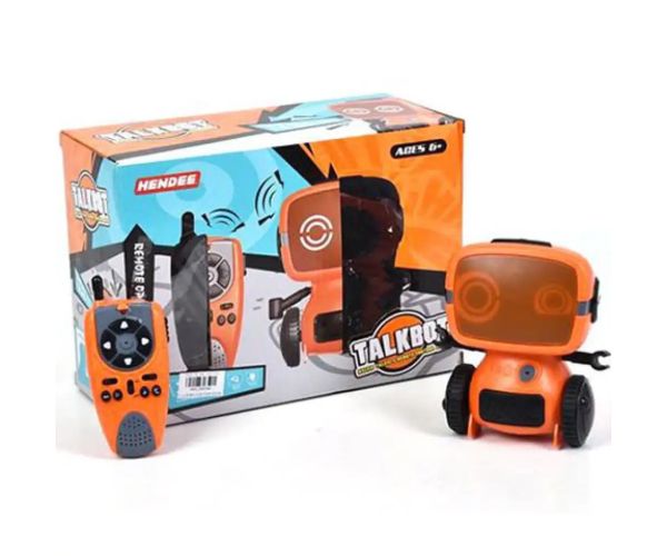 RC interaktív TalkBot robot vysielačka s režimom chôdze v oranžovej farbe 2,4GHz