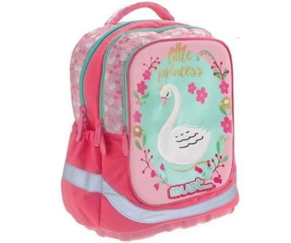 Must: Labuť ergonomická školská taška, batoh s 3 priehradkami 30x16x42cm