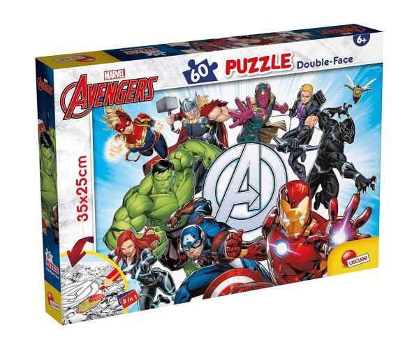 Avengers 2 v 1 60-dielne puzzle a omaľovánka 35x25 cm - Lisciani
