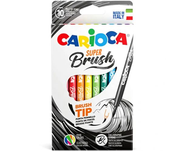 Super Brush fixky so štetcovým hrotom 10 ks set - Carioca