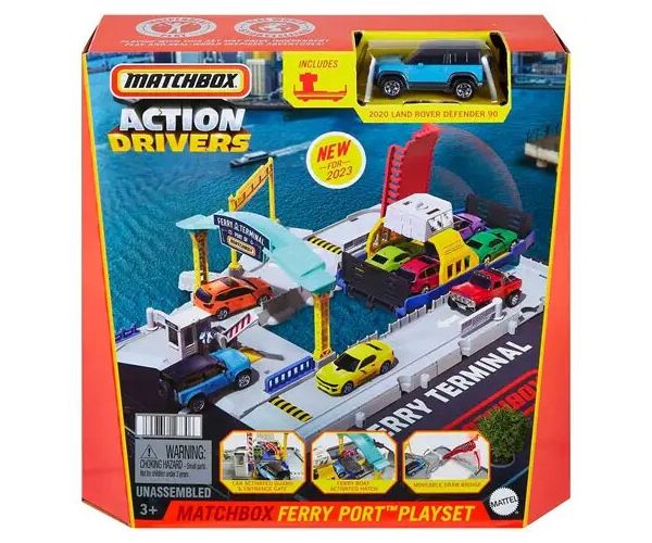Matchbox: Prístav trajektov hrací set s autíčkom - Mattel