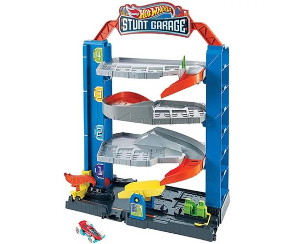 Hot Wheels Kaskadérska garáž dráha s autíčkom - Mattel