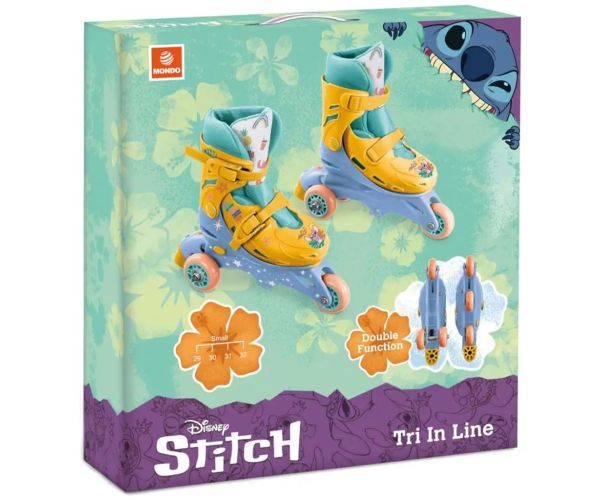 Disney+Stitch nastaviteľné kolieskové korčule s jedným alebo dvoma radmi, veľkosť 29-32 - Mondo Toys