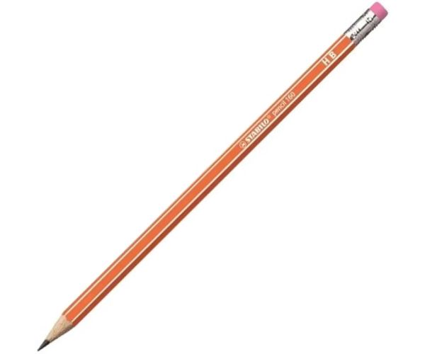 Stabilo: Oranžová grafitová ceruzka 160 RT HB s gumou