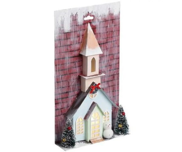 Stop & Look: Papierový vianočný kostol so svetlom 17x5x30cm