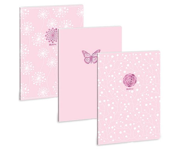Ars Una: Soft Touch Pink Spring štvorčekový zošit s extra sponami A/4