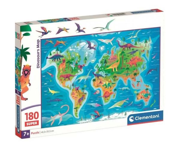 Mapa dinosaurov 180ks Super puzzle - Clementoni