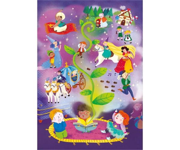 Čas na rozprávku Supercolor trblietavé puzzle 104 ks - Clementoni