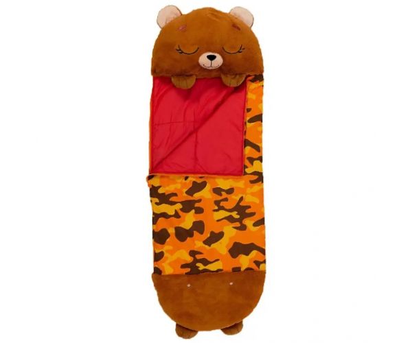 Happy Nappers: Hnedé macko, spací vak - vankúš 137 cm