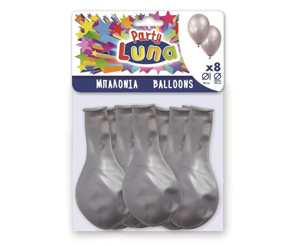 Ezüst színű parti lufi szett 8db-os