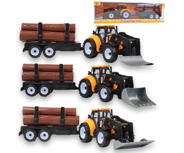 Engineering Truck: Traktor s vlečkou na drevo v rôznych verziách 43 cm