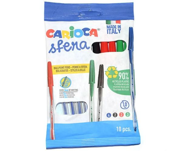 Carioca: Sfera farebné guľôčkové pero 10dielny set
