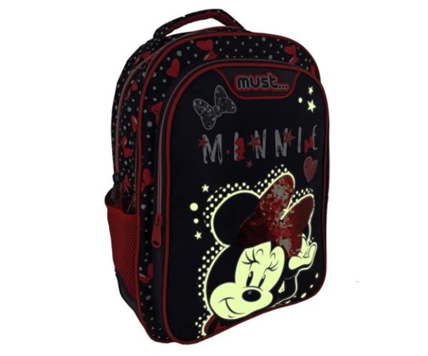 Must: Minnie Mouse tmavomodrá-červená školská taška, batoh 32x18x43cm