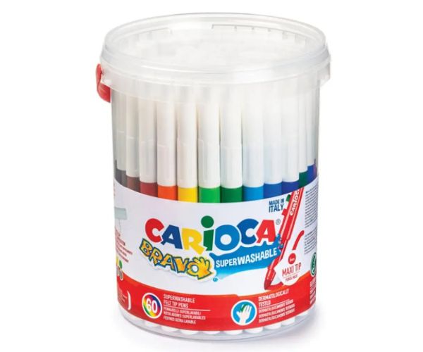 Bravo 60 ks set zmývateľnej fixky - Carioca