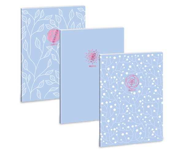 Ars Una: Soft Touch Skyblue Spring čistý zošit s extra sponami A/4
