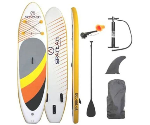 Žltý-oranžový-sivý SP-300 SUP Stand Up Paddle set 300cm - Spartan