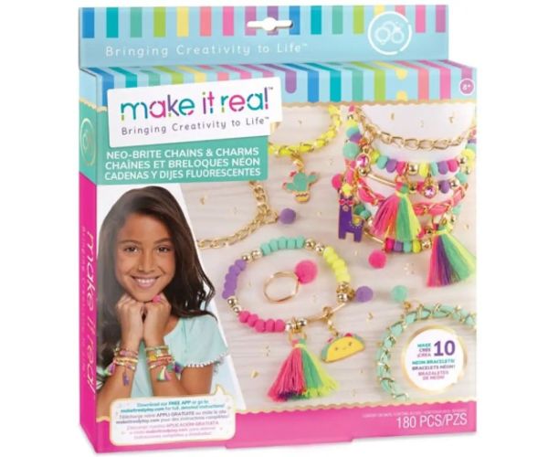 Make it Real: Set na výrobu šperkov - Neónové pompomy