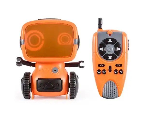 RC interaktív TalkBot robot vysielačka s režimom chôdze v oranžovej farbe 2,4GHz
