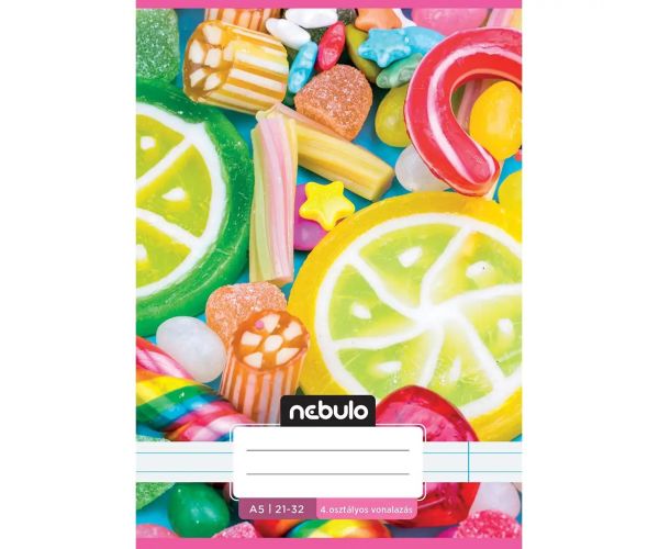Nebulo: Candy vzorovaný linajkový zošit pre 4. ročník A/5 21-32