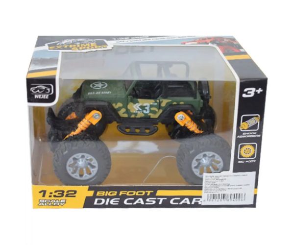 Off-Road naťahovacie sivé terénne vozidlo 1/32