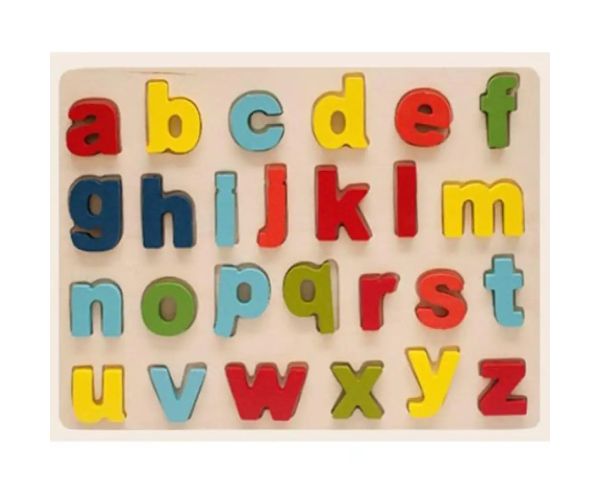 Farebné drevené puzzle - vkladačka s písmenami abecedy 26 dielny set